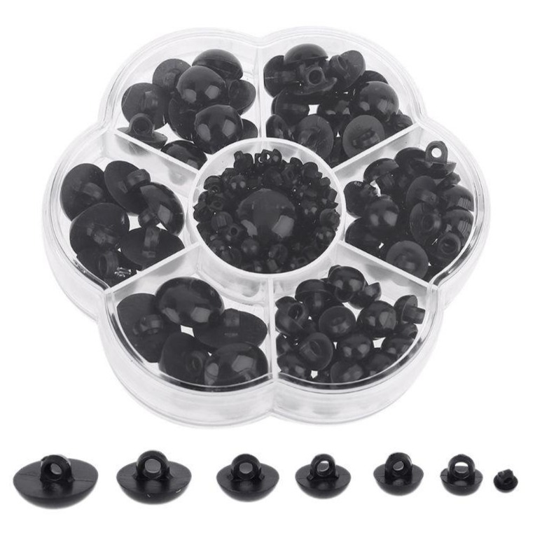 코히모 인형 만들기 반원형 단추눈 182p + 케이스 세트 4W450, 블랙, 1세트 9,500원