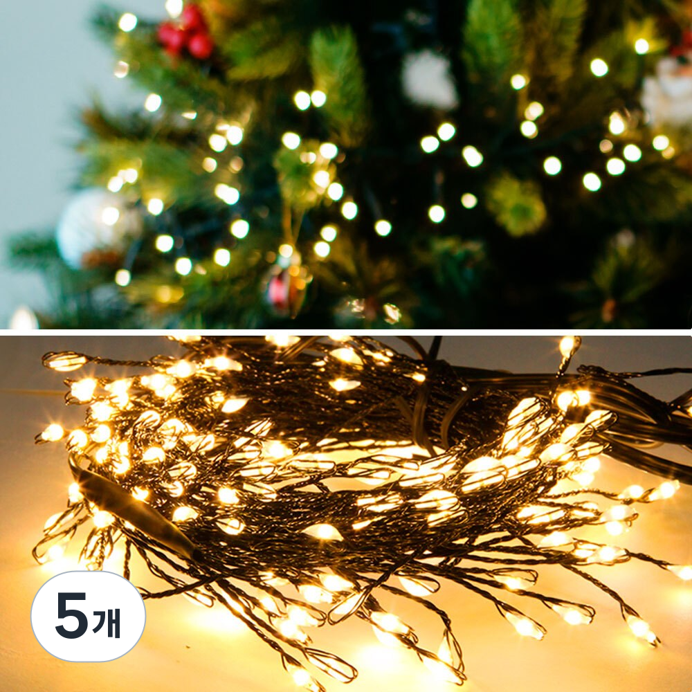 아리조명 LED 미리내 와이어 지네 전구 크리스마스 장식 줄 조명 6M 15M, 5개, 블랙코팅_웜화이트 102,700원