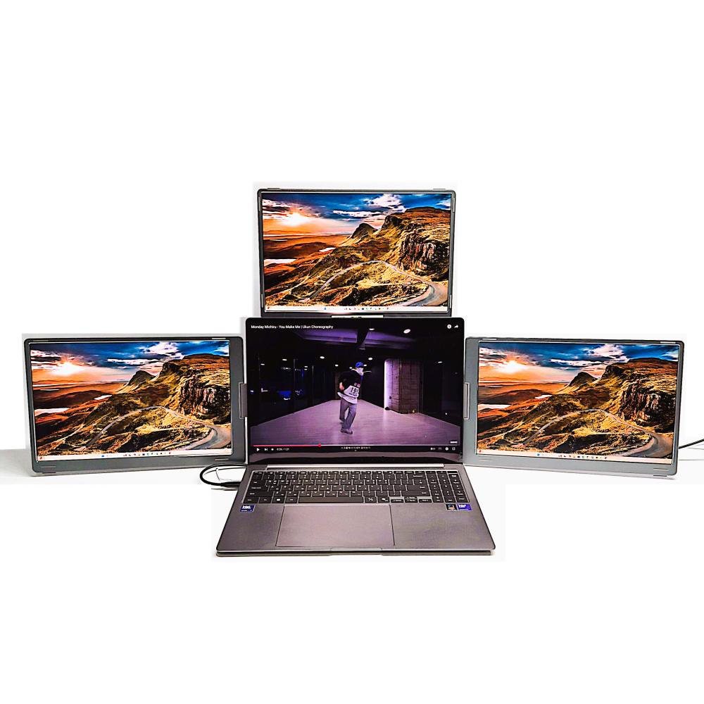 노트북 트리플모니터 포터블 듀얼 모니터, 16인치 트리플모니터 (스탠드형) S788, 40.64cm 777,000원