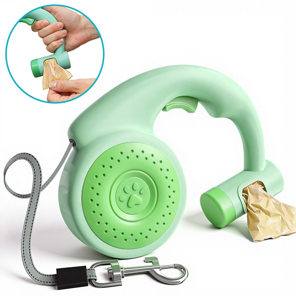 Zaxnouvi 강아지 자동 리드줄 꼬임방지 2in1 배변봉투 케이스 일체형 산책줄 9,900원