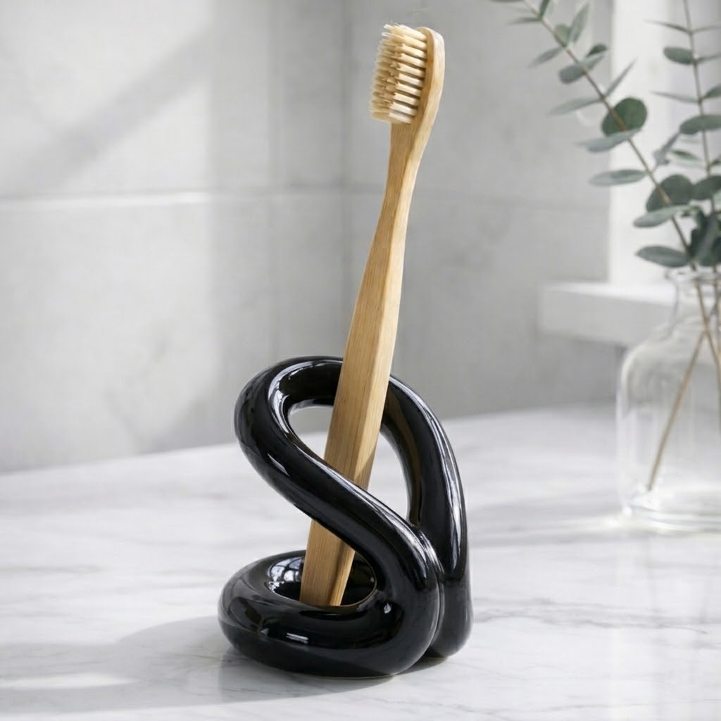 퓨어센스 세라믹 칫솔꽂이 고급 감성 디자인 욕실 오브제, 블랙, 1개 14,600원