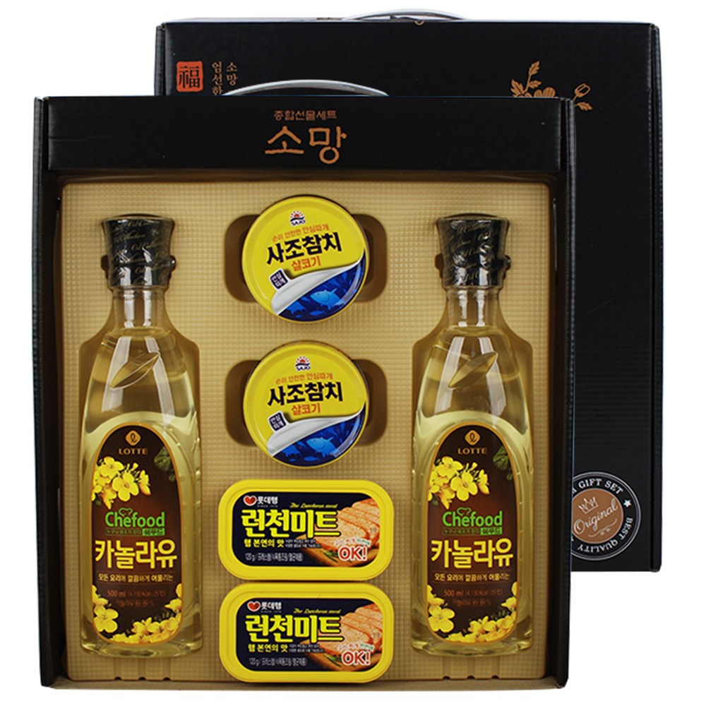 명절 소망종합6P선물세트(오일2개+참치2개+햄2개) 김치참치세트 햄세트 오일세트 런천미트 17,900원