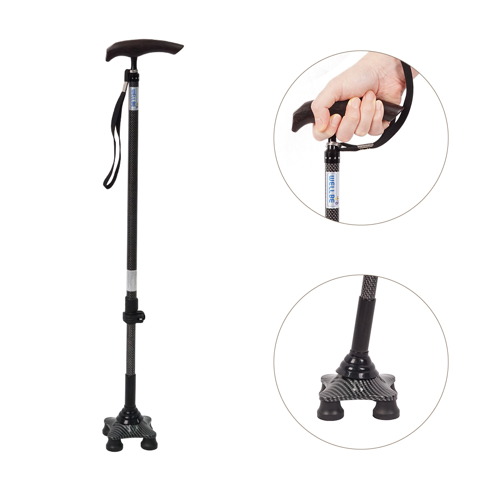 진산 웰비 고급형 네발 카본 초경량 4발 지팡이 사발 미니 길이 조절 어르신 WB-613S 55,000원