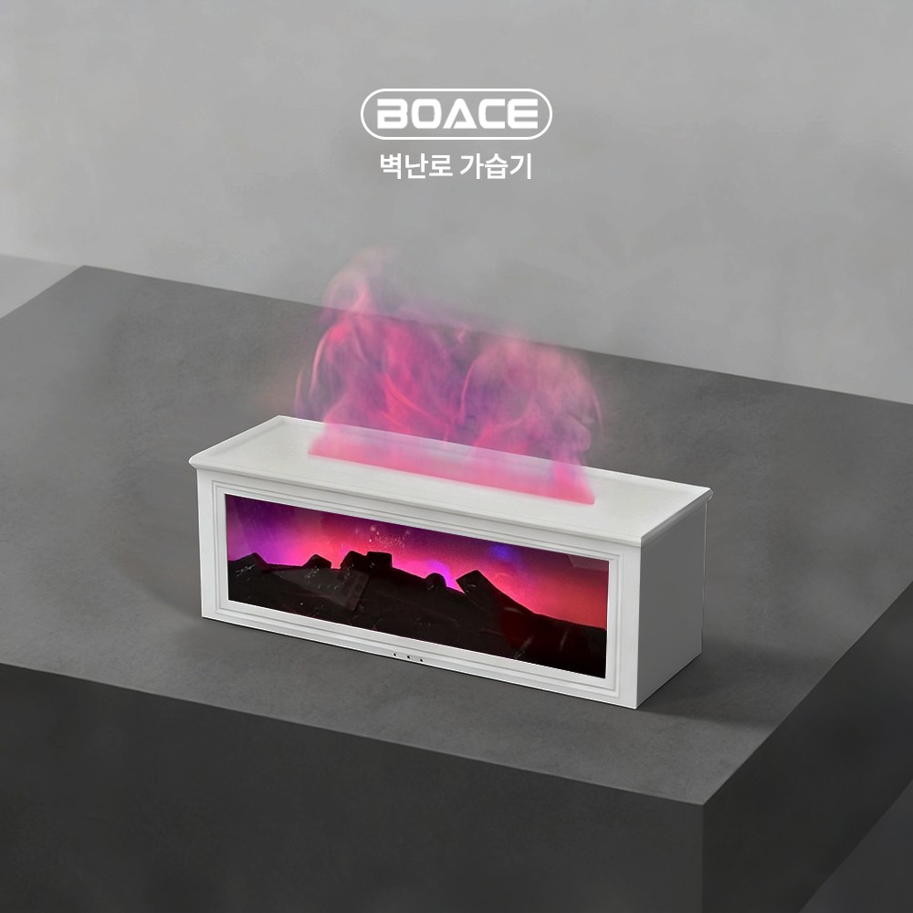 BOACE 미니 가습기 벽난로 무드등 무소음 초음파 가습기 집들이선물, 진주 흰색 61,080원