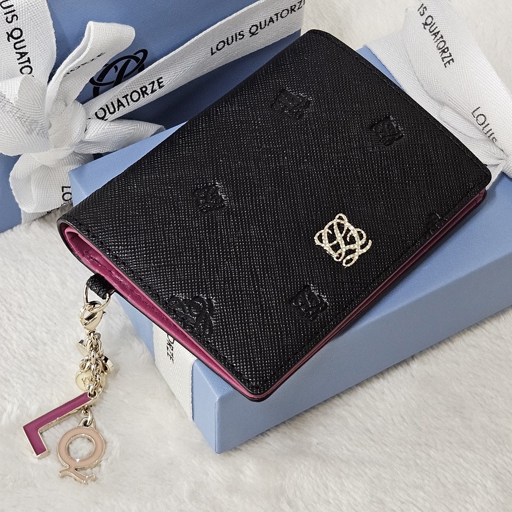 백화점 정품 루이까또즈 금장 로고 핑크 투톤 여성 소가죽 미니지갑 (선물포장) 74,800원