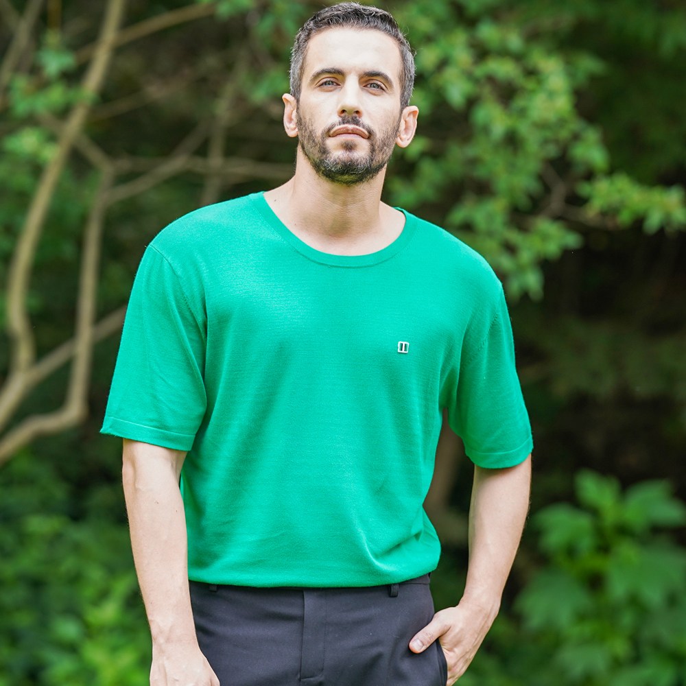 트리메르 남성 쿨링 냉감 기능성 골프 니트 반팔 티셔츠 129,000원