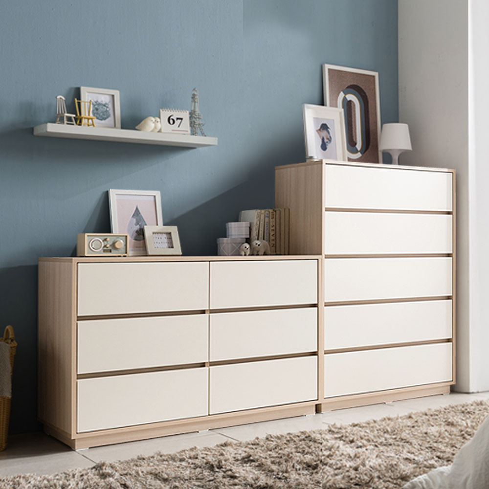 장인가구 크라운 빅와이드 2200 서랍장 세트A (5단+3단) 329,000원