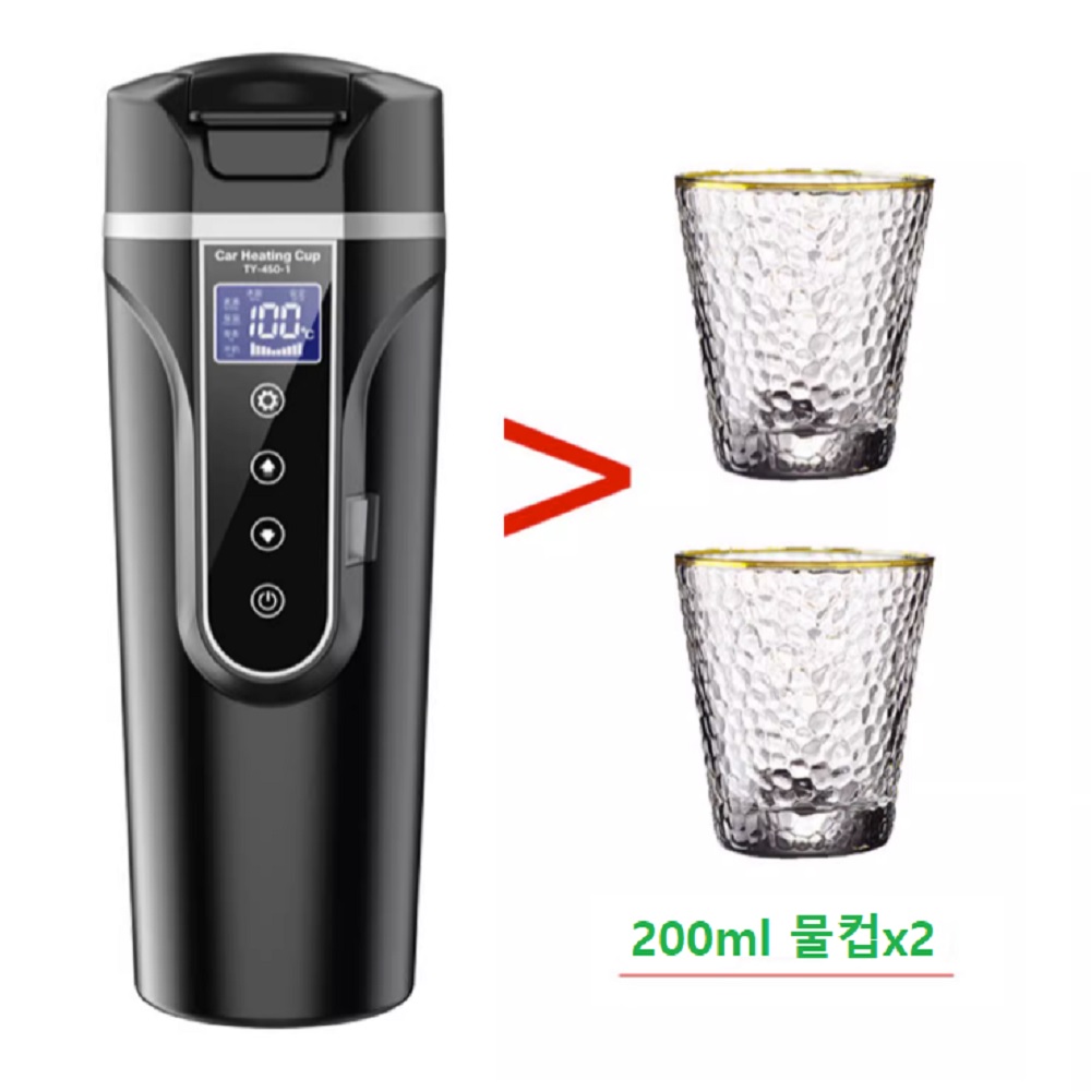 500ml 차량용 물통 온도표시 온도조절 전기텀블러 12v 24v 겸용 스마트 보온 가열 전기포트 66,600원
