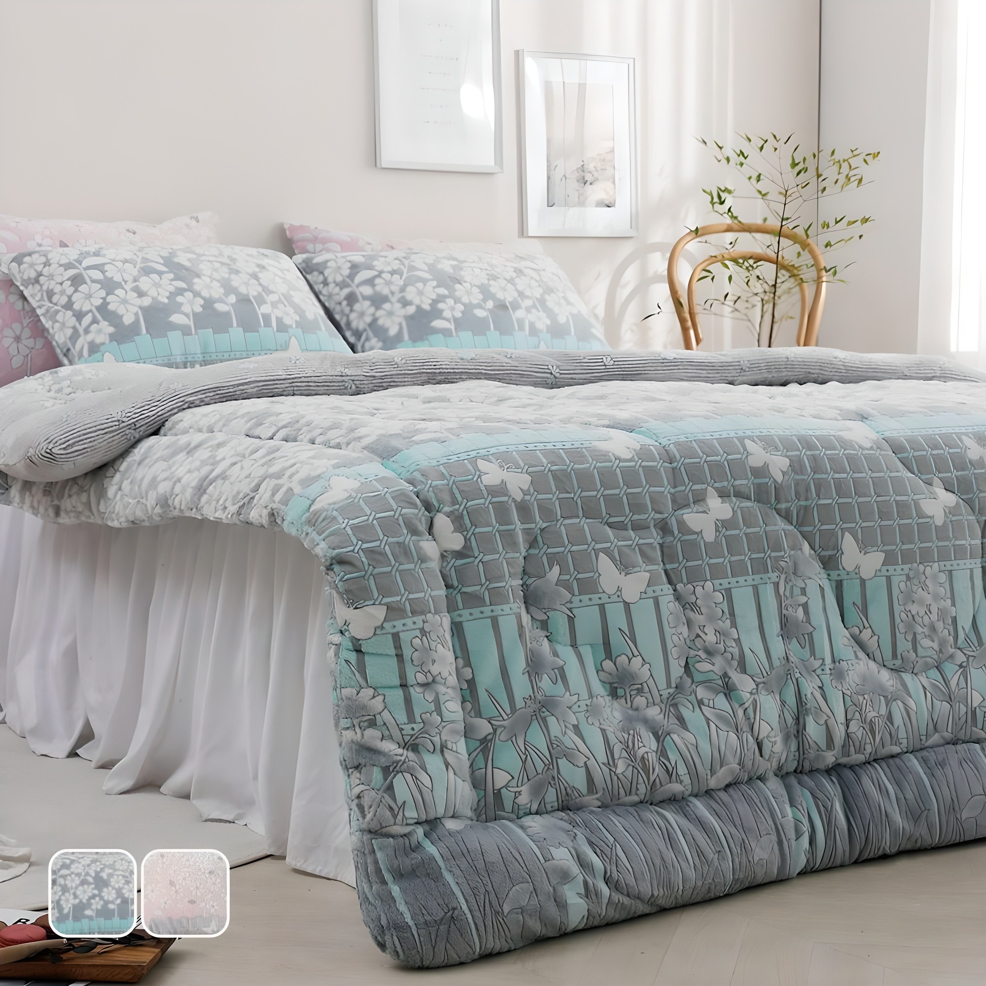 국산 리빙캐슬 플루이 5mm착번아웃 극세사 차렵이불 76,800원