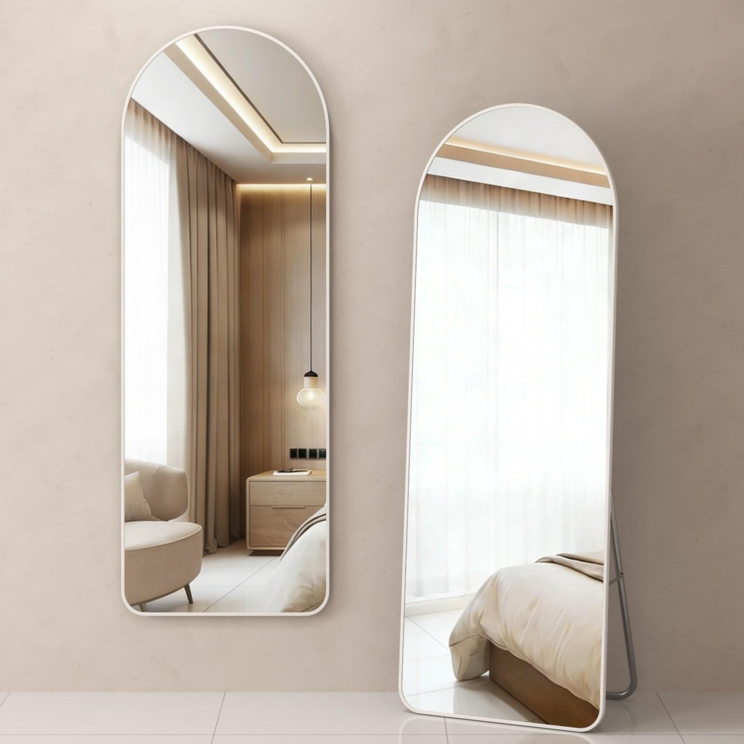 라보토리 아치형 벽걸이 스탠드 전신거울, 화아트BC 20,900원