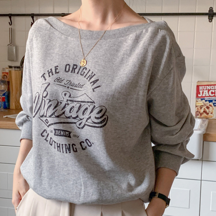 라라온 레터링 보트넥 긴팔 맨투맨 TSP2951 20,900원