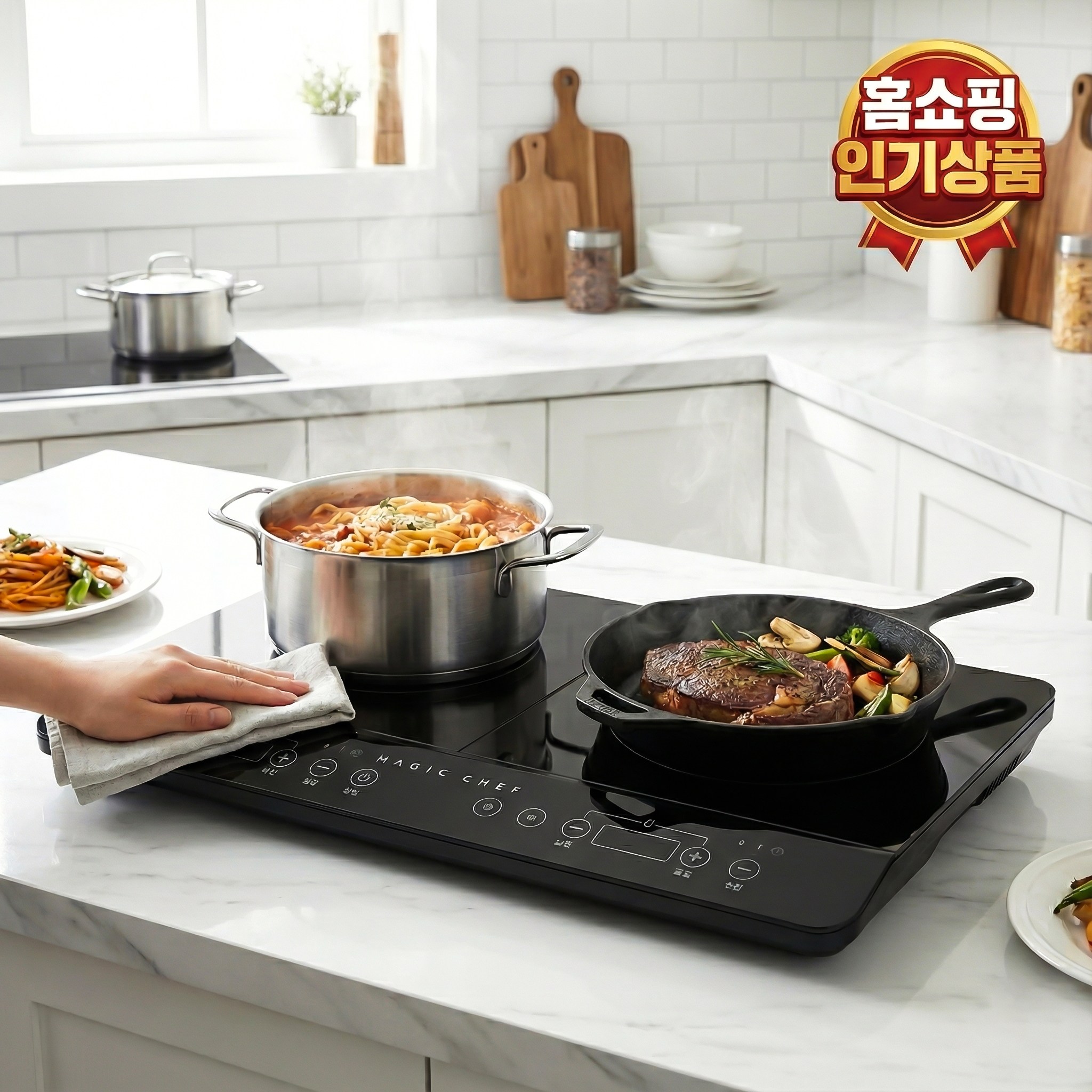 [25년형] 매직쉐프 세라믹 글라스 2구 인덕션 레인지 프리스탠딩, 프리스탠딩, LMIR_KP3500BKDW 229,000원