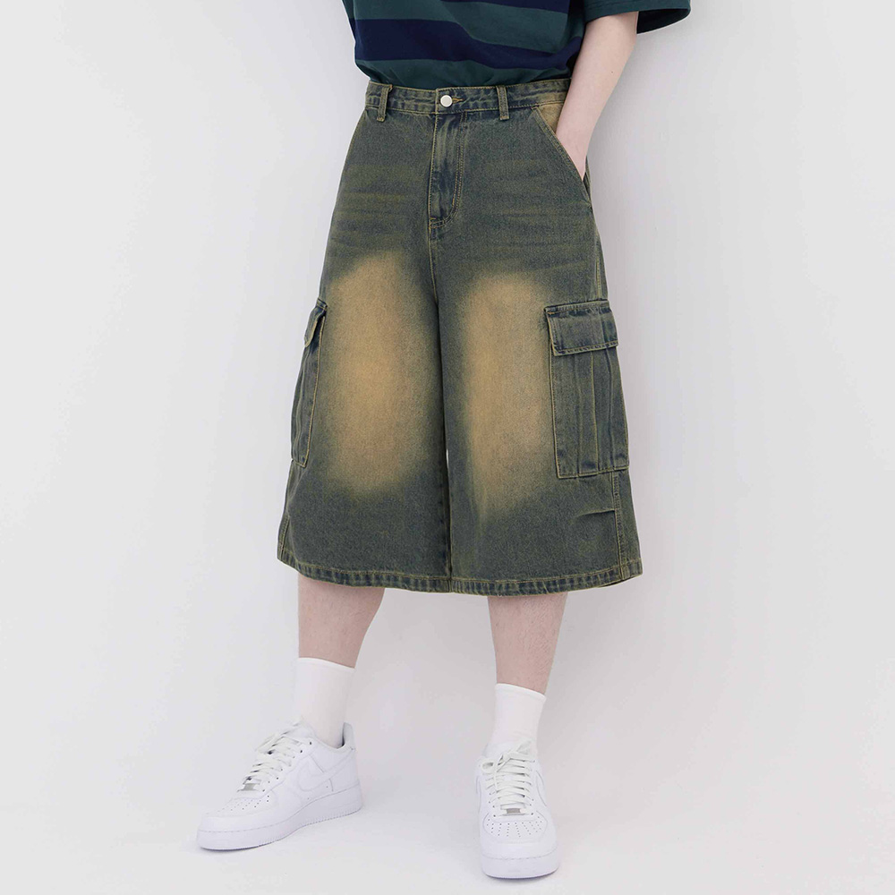 클로니아 남여공용 루즈 카고 버뮤다 7부 청반바지 (옐로우블루) EU7M35 39,800원