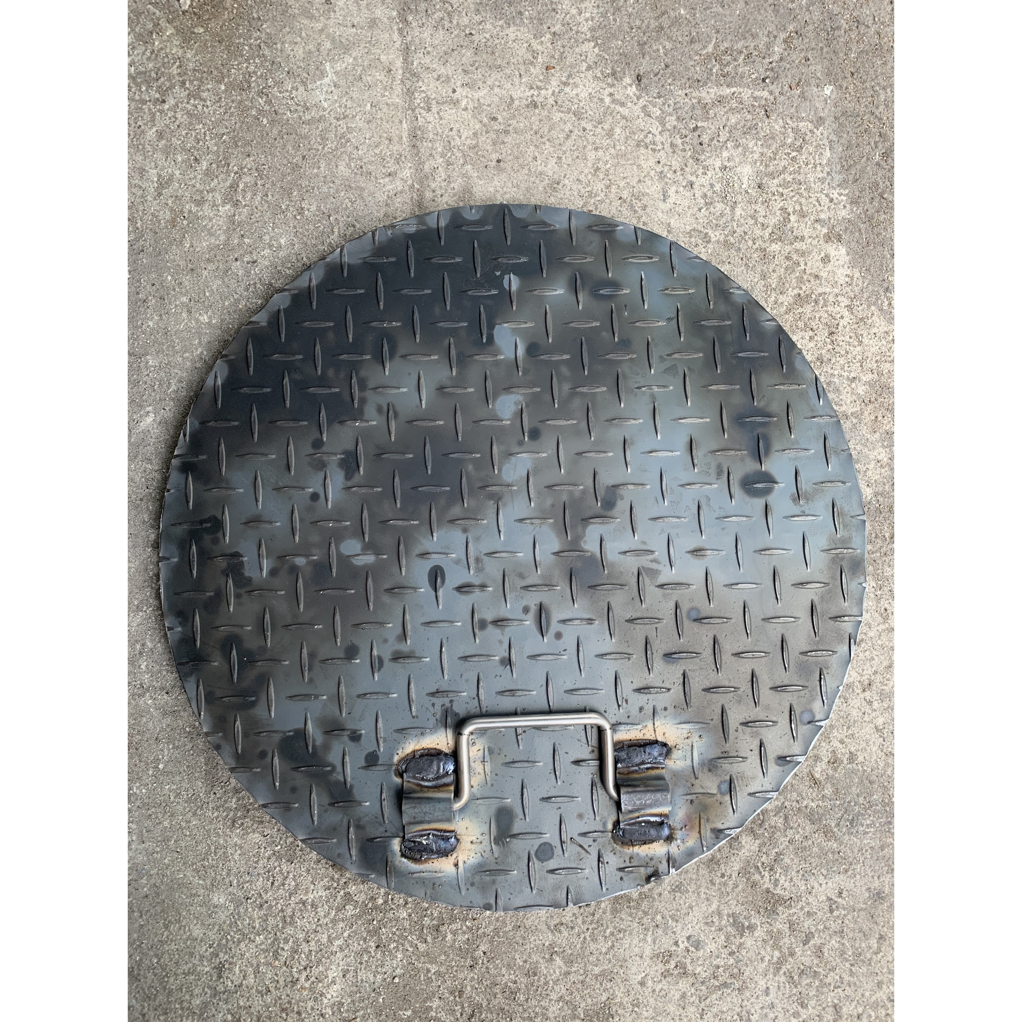 철체크판 원형맨홀 덮개 정화조 스텐손잡이 1개 3.2T 500파이 (높이 50mm) 140,000원