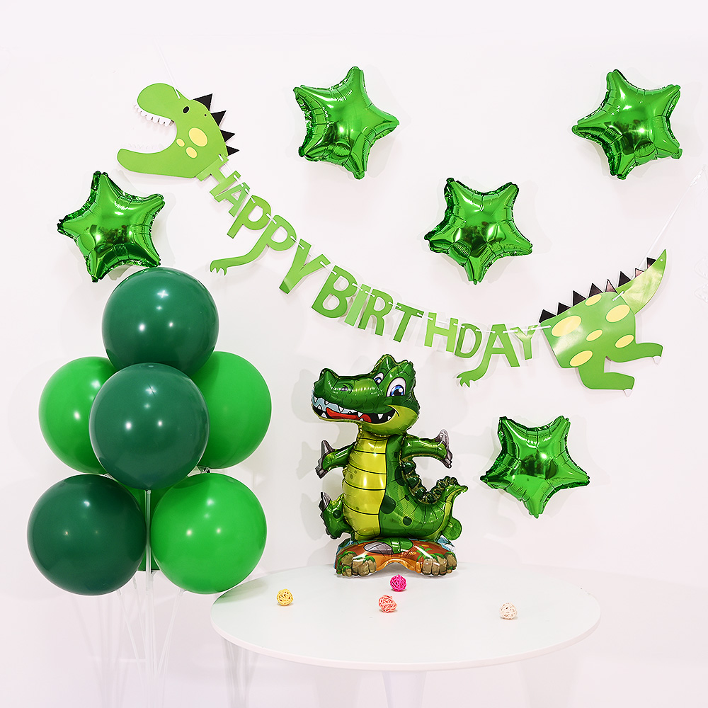 파티쇼 공룡 가랜드 + 그린 풍선꽂이 장식 + 별 은박풍선 + 스탠드 은박풍선 생일파티 세트 스탠드공룡 13,770원