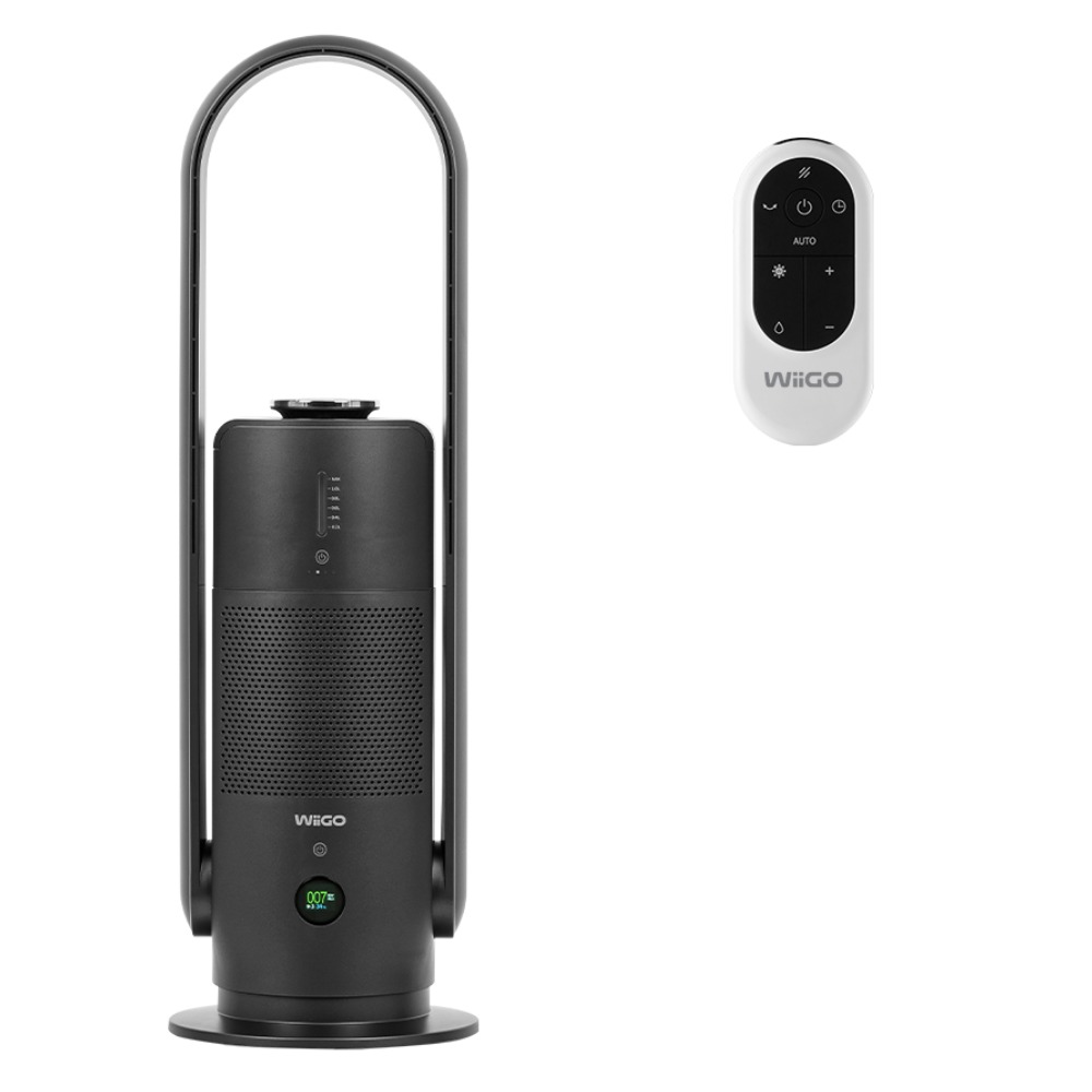 위고 올인원 팬타워 청정가습기 공기청정기 UV살균 화이트 앱연동 간편세척 가정용 사무실용 인테리어 활용 습도조절 초음파식 사계절용, WG-FNAH (그레이) 159,000원