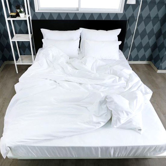 클라모프 120수 순면 호텔 화이트 매트커버 세트 (이불커버, 베개커버, 매트커버 구성) 107,000원