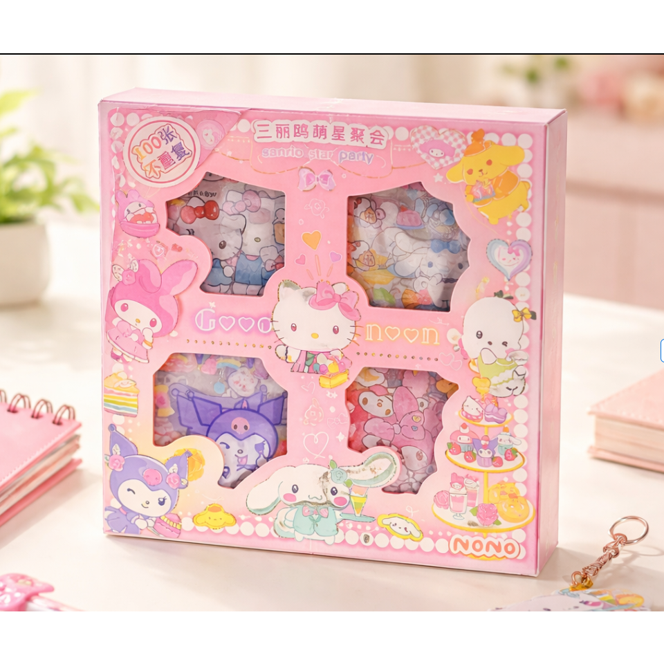 헬레나스토어 미니버전 산리오 4종 헬로키티,시나모롤,쿠로미,마이멜로디 스티커 (헬로키티 키링  증정) 6,900원