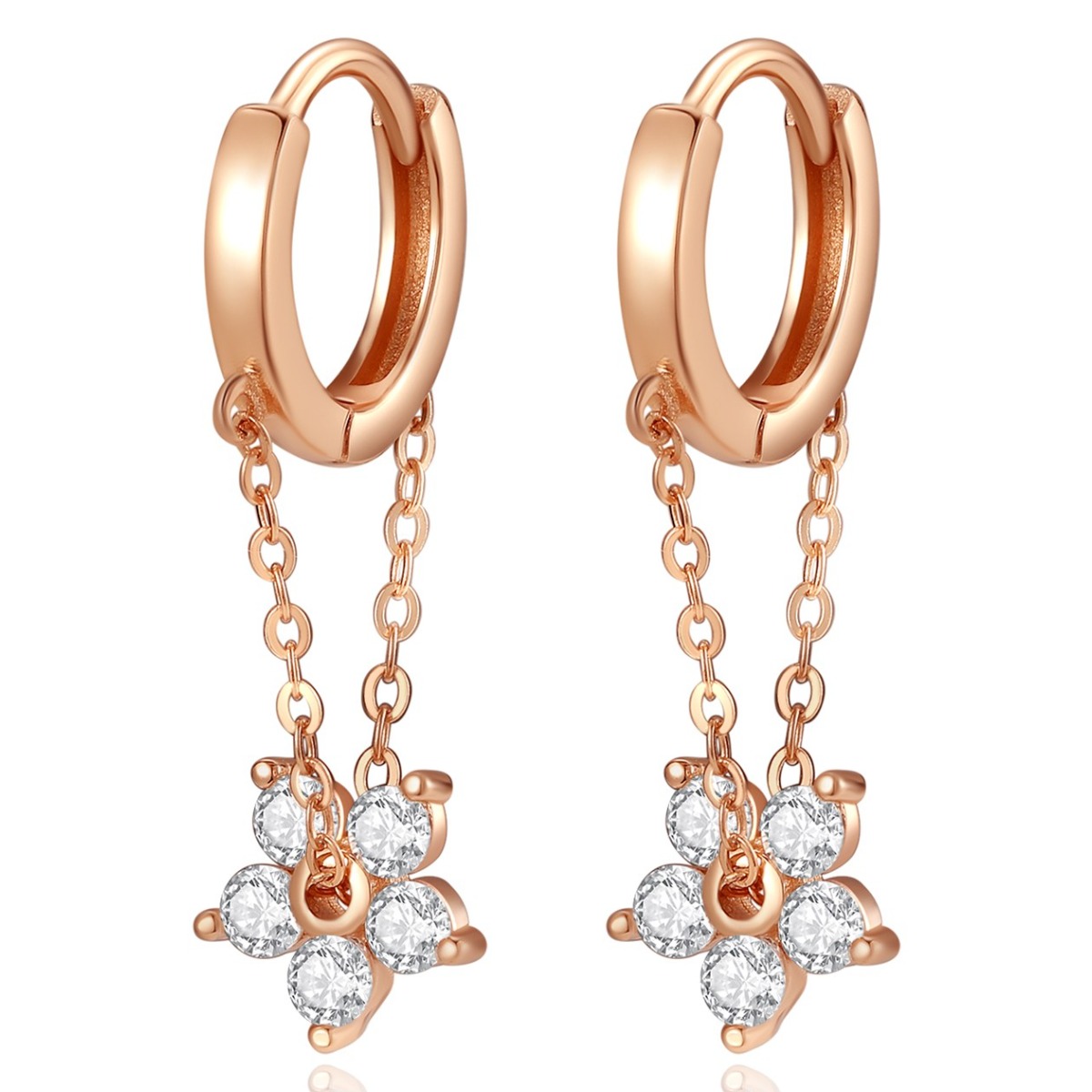 Zebeer 여성용 14K 도금 원터치 우아한 꽃 귀걸이 40,200원