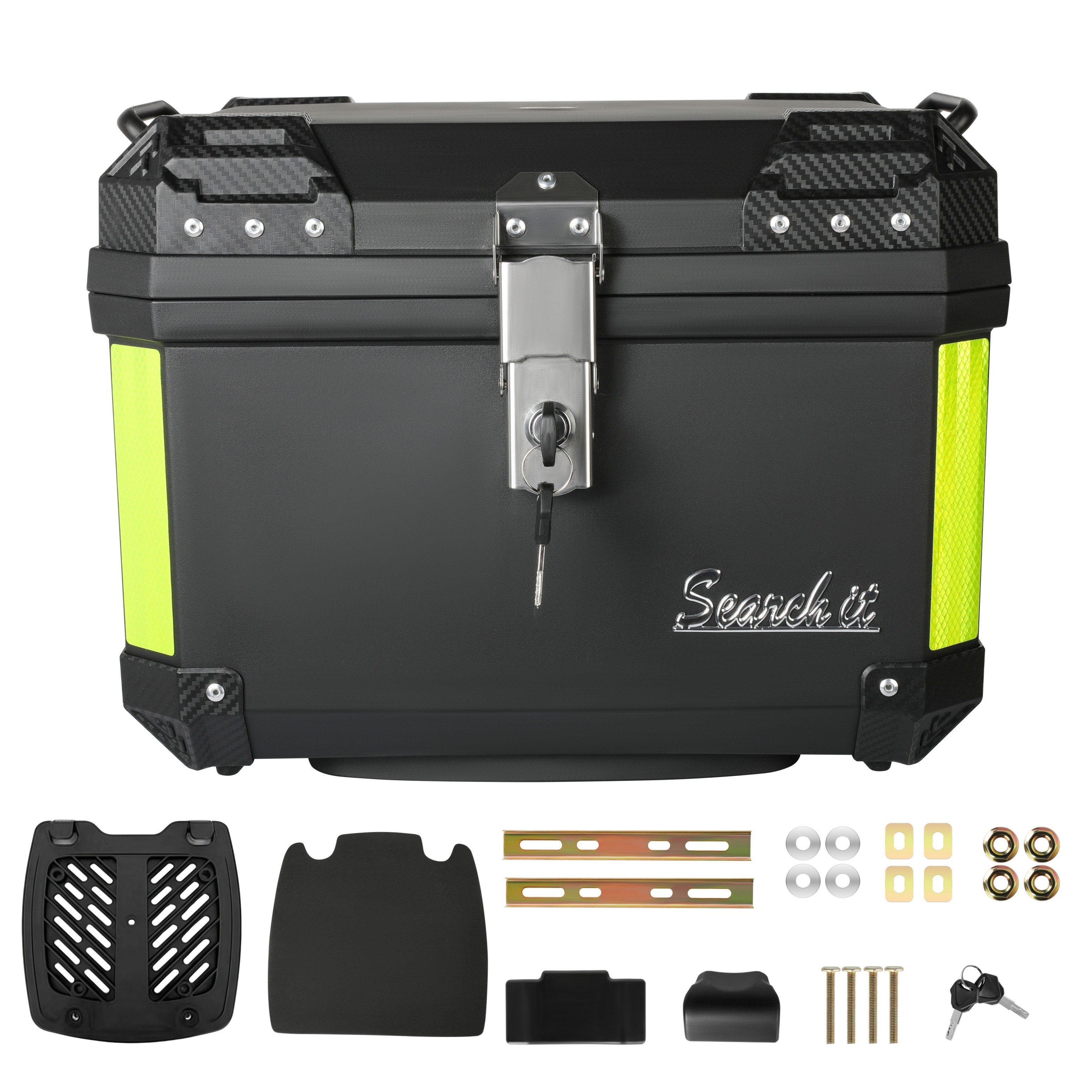 서치잇 오토바이 탑박스 57L 배달통 오토바이트렁크수납 자전거 두텁게 방수 방진 대용량 탑박스 헬멧 수납함, 블랙 48,800원