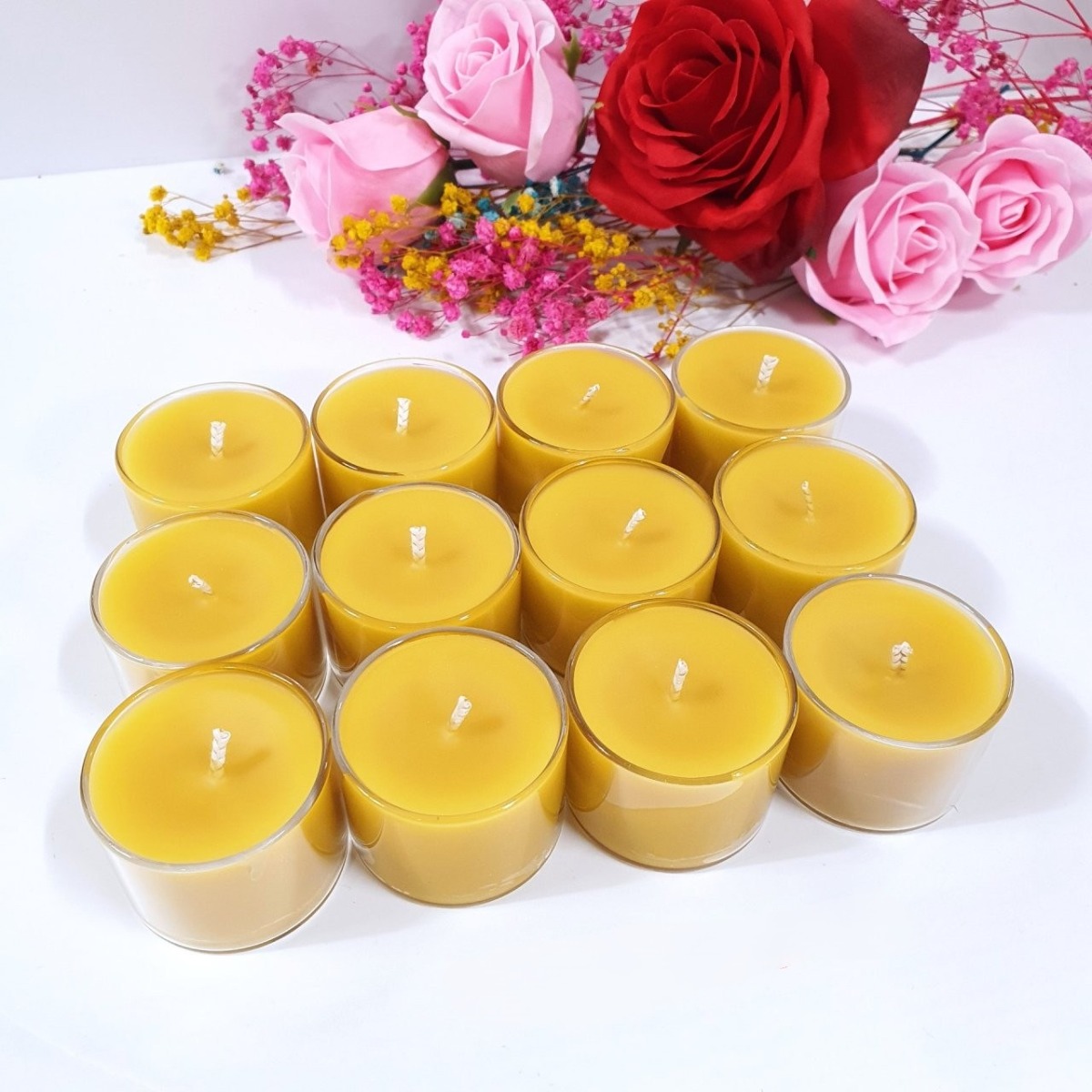 국산 양봉농가 밀랍초 확장형 유리컵 티라이트 캔들 12개입 할인세트(벌크형) 초멍 기도초 39,800원