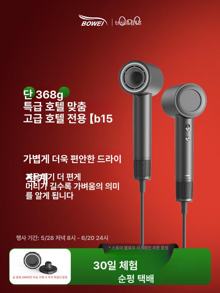 RichMagic 초고속 음이온 무엽 드라이어 12가지 모드 BLDC 가정용 드라이기 1600W+자기흡입노즐, 아이언 블랙 146,250원
