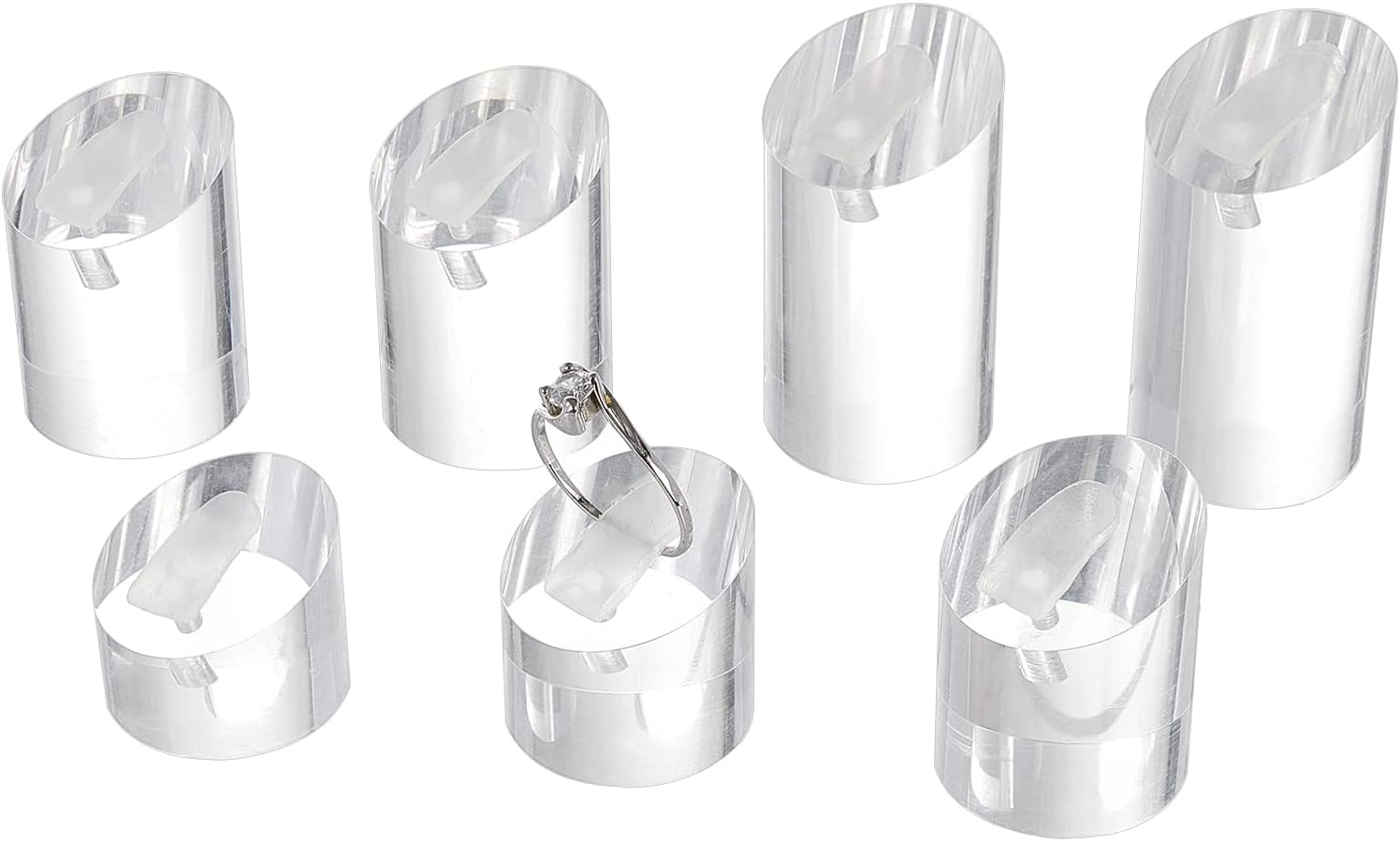 아크릴 링 디스플레이 반지 진열대 컬럼 투명 2.5x2~4.7cm 7개 세트, 투명 14,690원