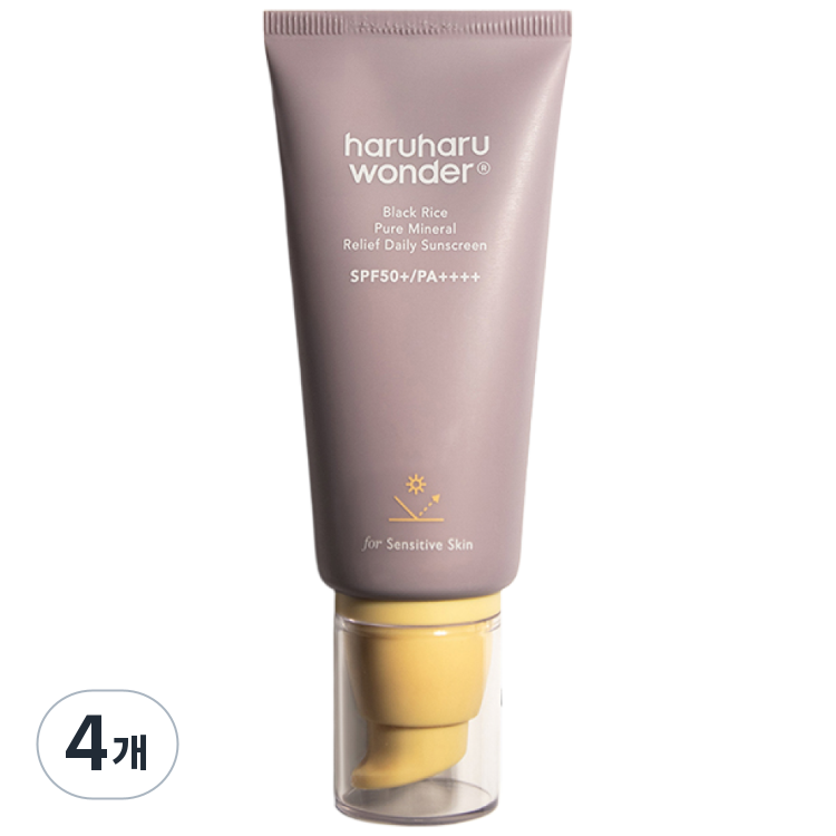 하루하루원더 블랙라이스 퓨어 미네랄 릴리프 데일리 선스크린 무기자차, 50ml, 4개 50,770원