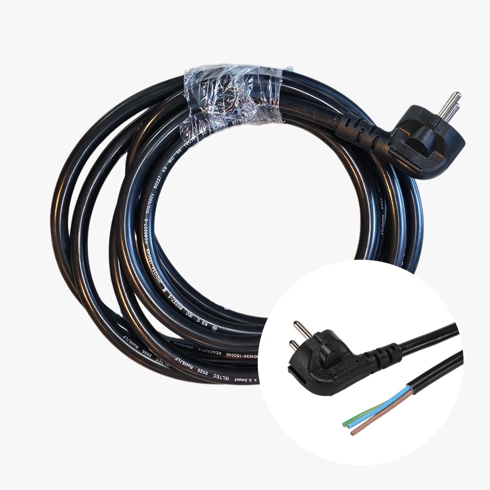 파워코드 측면접지 16A 전원케이블 전선 컴퓨터 고용량 전원코드 연결선 2.5SQ/3M 흑색 12,900원