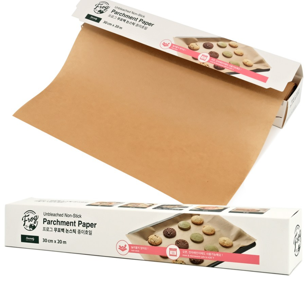 FROG 무표백 논스틱 종이호일(30cm x 20M) 오븐 전자렌지 사용가능 들러붙지 않는 종이 호일, 20m, 1개입, 1개 7,890원