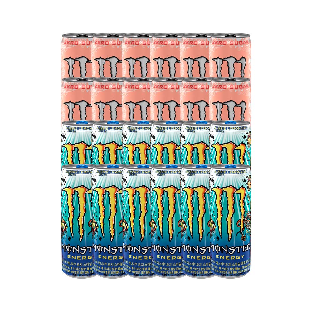 [드링킹] 몬스터 2종 12개씩 (총 24개) 피치킨+레모네이드 45,000원
