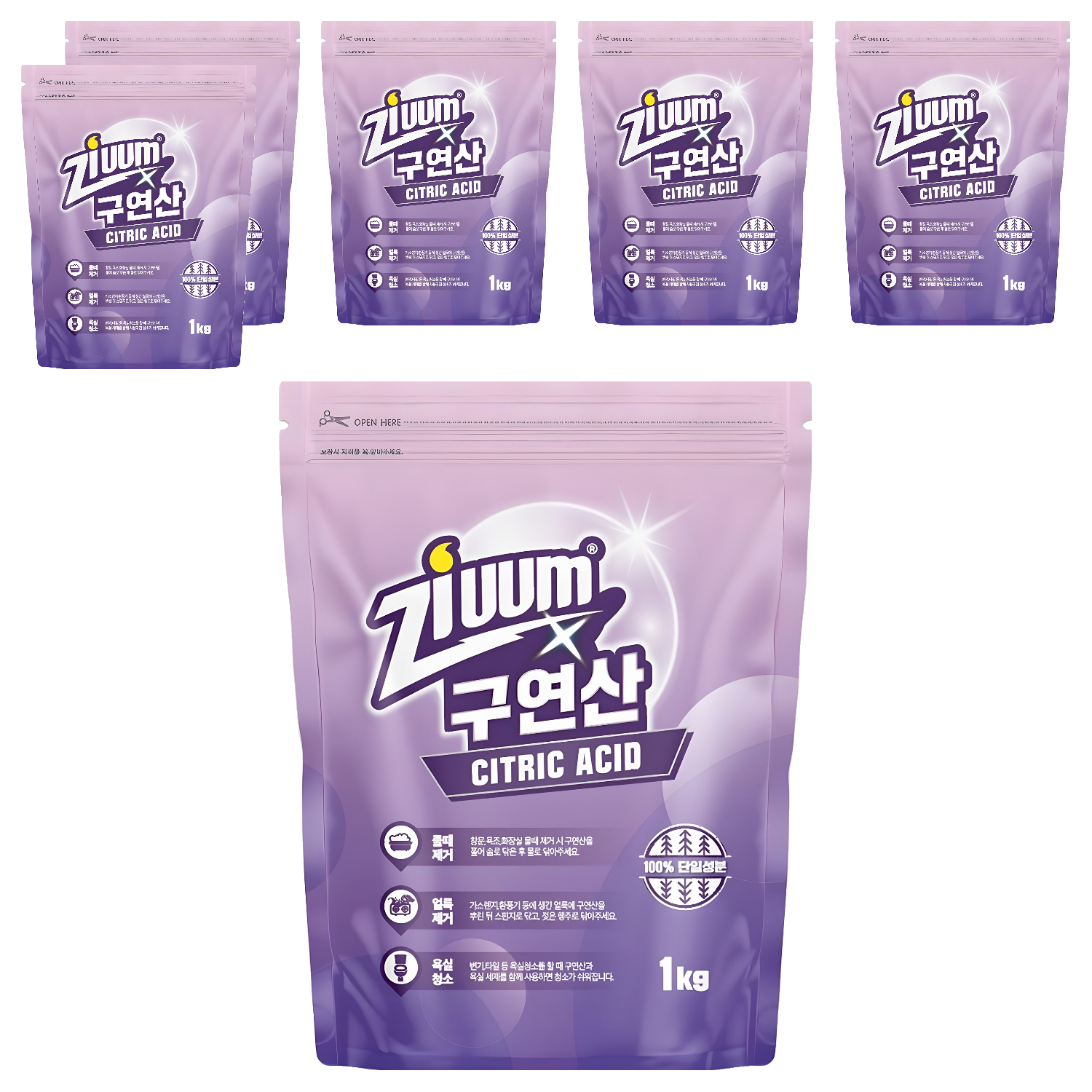 슈가버블 지움 분말 구연산, 1kg, 6개 29,780원
