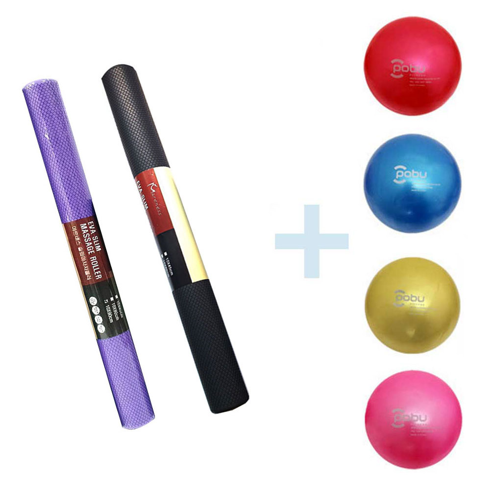 지름 10cm EVA 슬림 폼롤러 90cm 전신 스트레칭 마사지(요가볼증정!!) 26,800원