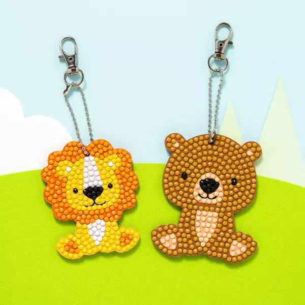 양면 동물 보석십자수 키링 3,200원