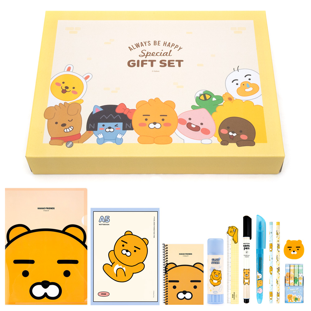 [카카오프렌즈 알찬 문구세트3] 선물세트 문구세트선물 초등학생선물 어린이날선물 구디백 어린이집생일답례품 어린이집선물 문구세트 유치원생일답례품 학용품 웰컴키트 유치원구디백 문구류, 01.라이언세트 9,800원