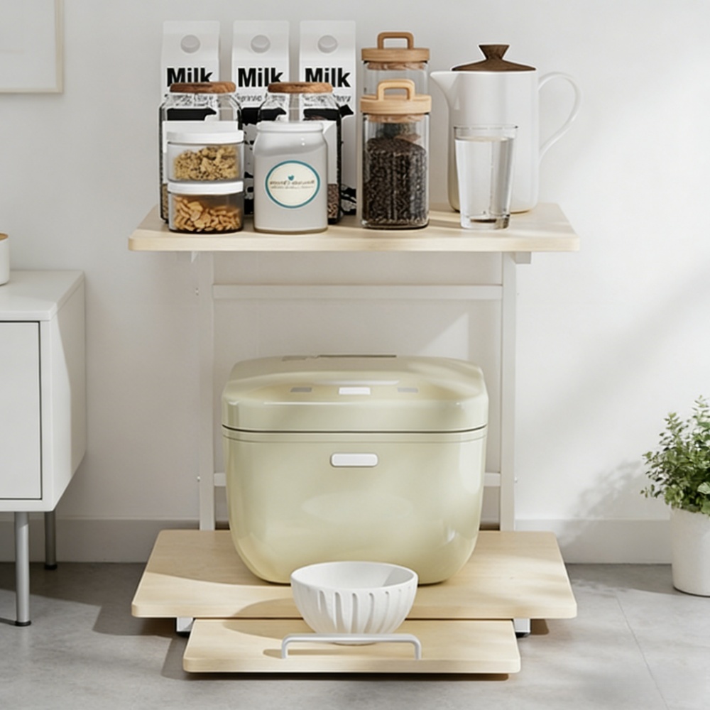 JSUSUJ 전자레인지 밥솥 슬라이드 선반 수납장 에어프라이 인출식 전기밥솥 레일 전자렌지선반 주방 다용도 정리대 고급형 26,200원