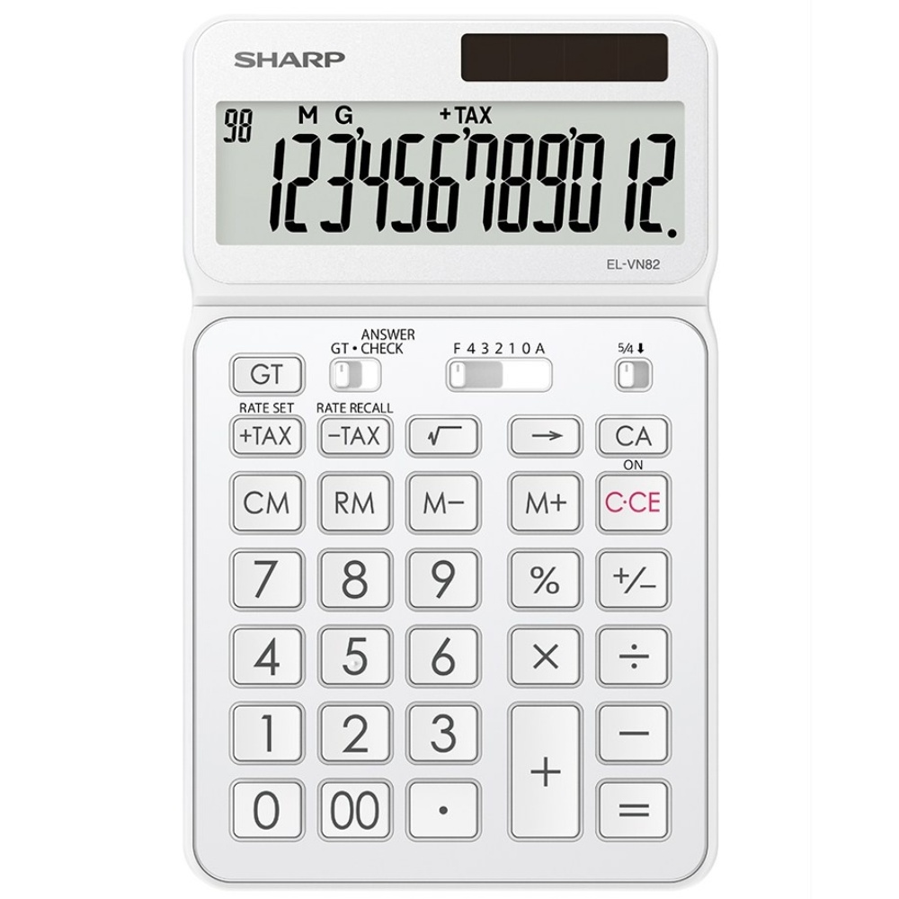 샤프 일반용계산기 EL-VN82 각도조절 디스플레이 검수 TAX GT 메모리 루트 계산 지원, 화이트, 1개 29,000원