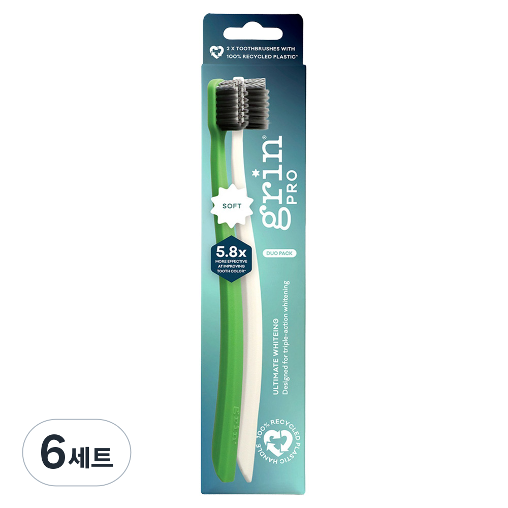 그린내추럴 뉴질랜드 프로 얼티밋 화이트닝케어 칫솔 2종 세트, 6세트 87,720원
