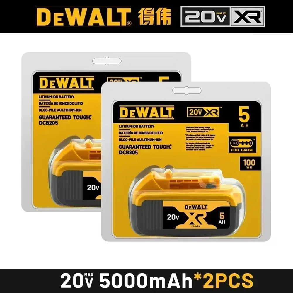 XR DeWALT 18V/20V 6.0Ah 리튬이온 전동공구 배터리 5Ah 20V 배터리 충전기 콤보 DCB205,DCB206,DCB202,DCB1104 충전기 세트 51,900원