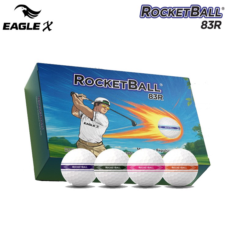 이글엑스 로켓볼 비거리 골프공 장타공 필드 스크린 겸용 4색 초고반발 360 퍼팅라인, 1박스, 12개입, 이글엑스로켓볼-1더즌 39,700원
