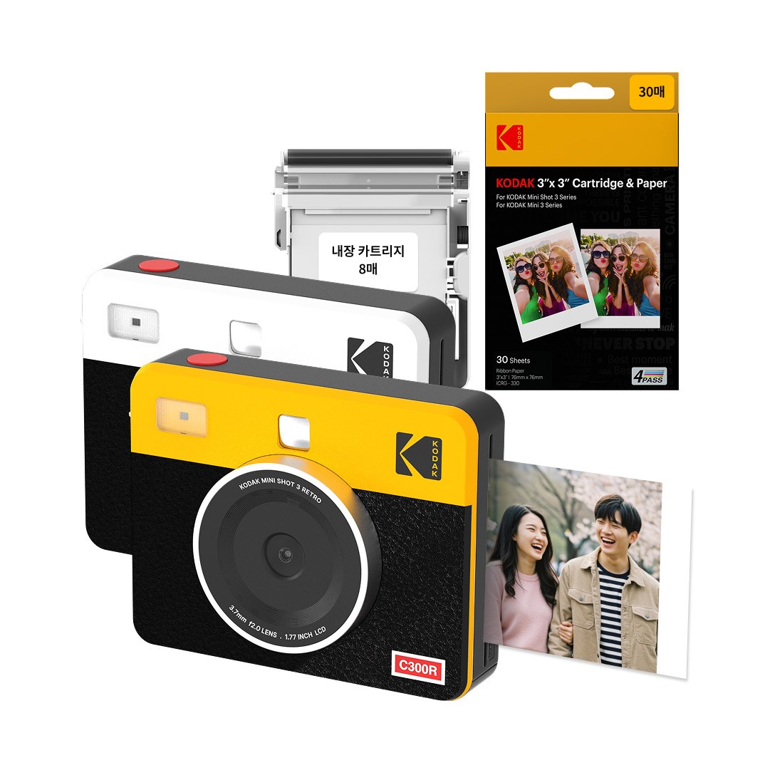 코닥 미니샷 3 레트로 C300R+카트리지 38매 번들 휴대용 즉석카메라 포토프린터 194,000원