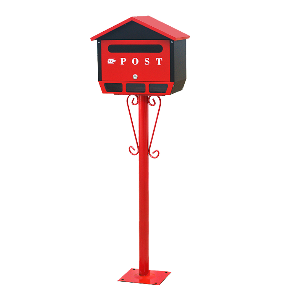 [원진엘앤비] 고급 분체도장 실크인쇄 EGI (녹방지용,아연코팅철판) 한국형빅사이즈 스탠드우체통 POST 우편함 우편함제작 (앙카볼트 무료동봉), 블랙투톤 스탠드형 (앙카볼트 무료동봉) 148,000원