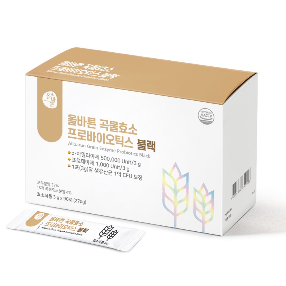 올바른건강식품 곡물효소 프로바이오틱스 블랙 90p, 270g, 1개 17,900원