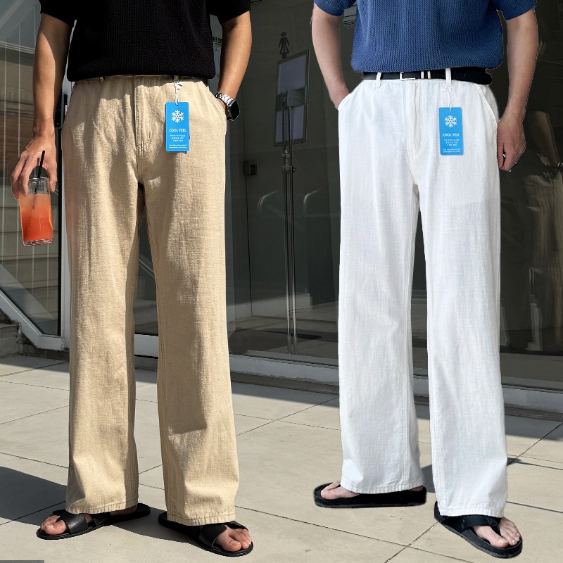 S~3XL 슬랍 린넨 리넨 스판 와이드 쿨링 코튼 면바지 팬츠 29,800원