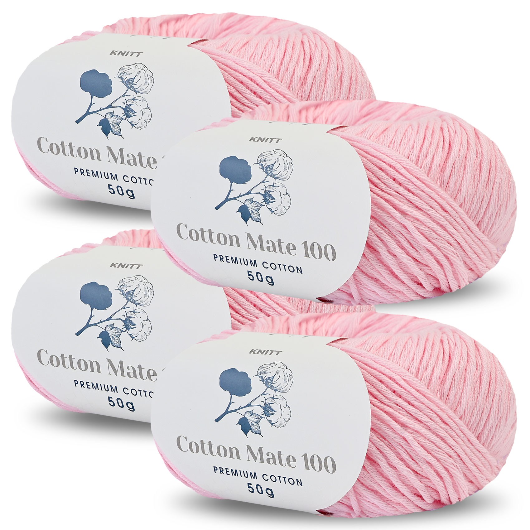 니뜨 코튼메이트 100 뜨개실 50g, 07 베이비핑크, 4개 15,000원