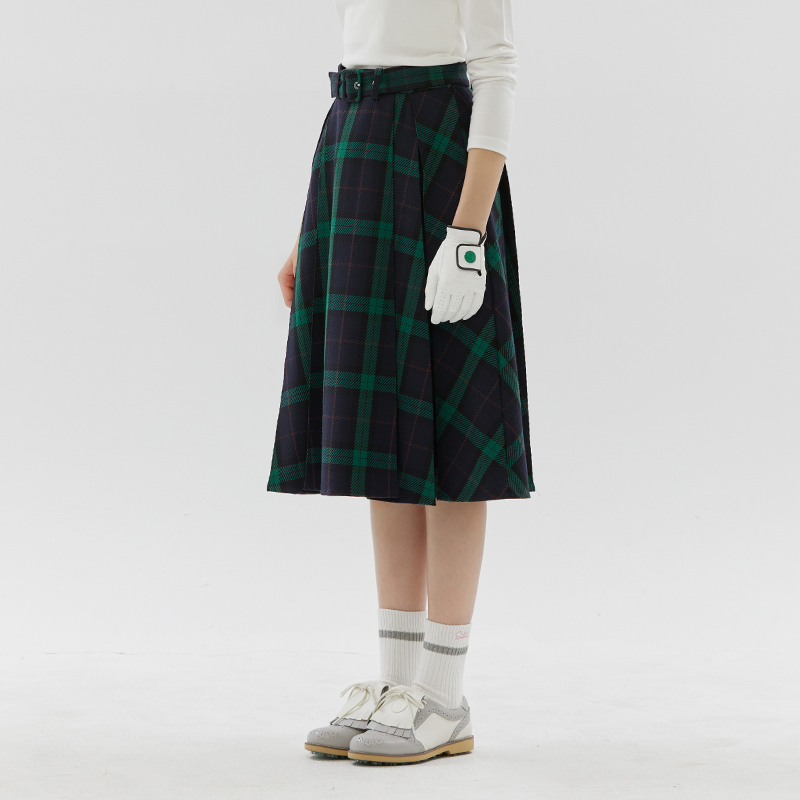 [세인트나인] 여성 체크 플리츠 스커트 GREEN 151,220원
