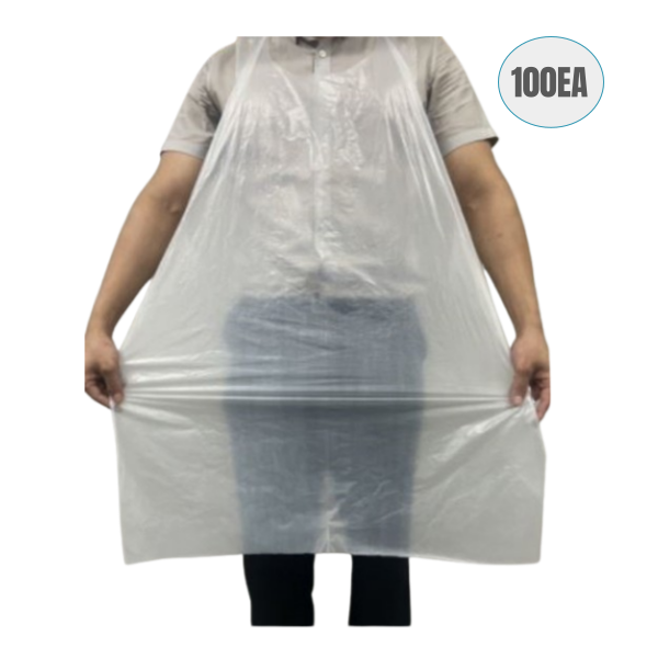 위생용 일회용 비닐 앞치마(대형사이즈) 1회용 식당 100매 위생앞치마 업소용 비닐가운 병원용 요양병원 미술 손님용 9,670원