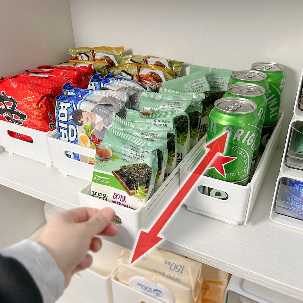 하이어데코 길이조절 팬트리 수납 정리함 8,900원