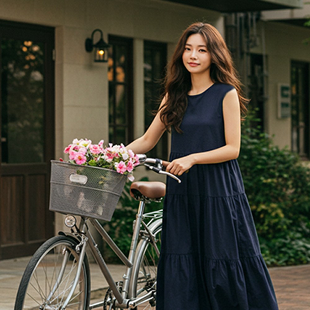 [러블리썬] 시원한 맥시 롱 민소매 원피스 여성용 슬리브리스 바캉스룩 23,500원