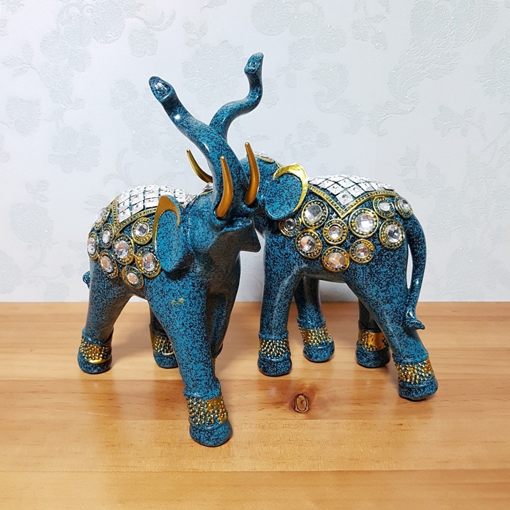 다잇홈데코 슬림 코끼리 2p set 풍수 인테리어 소품 코끼리 장식품 개업 집들이 선물 20,000원